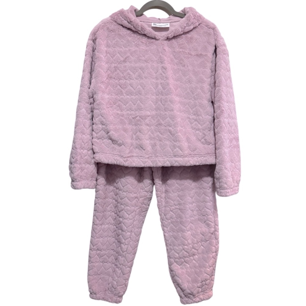 No Boundaries - 2 piece fuzzy jogger set, hooded top - size Med